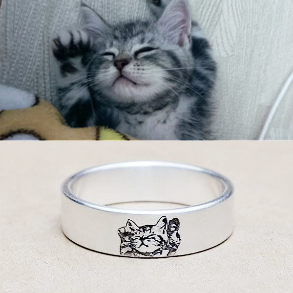 Personalized Pet Ring 999 Fine Silver Memorial Gifts