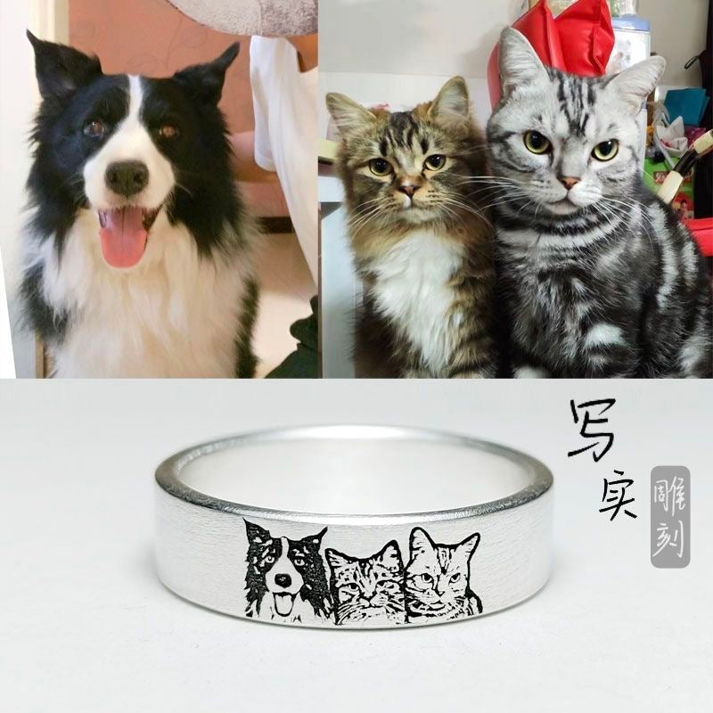 Personalized Pet Ring 999 Fine Silver Memorial Gifts