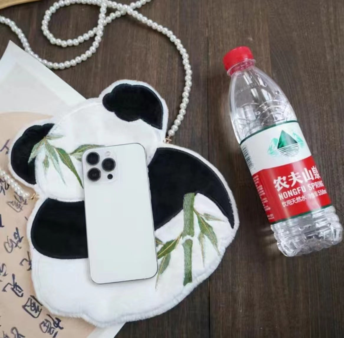 Panda Embroidery Crossbody Bag